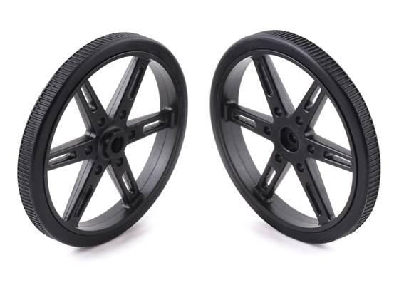 Pololu Wheel for Standard Servo Splines (25T, 5.8mm) &#8211; 70x8mm, Black, 2-Pack.
