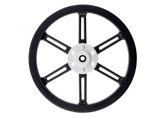 90&nbsp;mm Pololu Wheel for Standard Servos with a universal mounting hub.