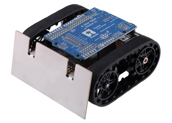 Assembled Zumo Robot for Arduino with an Arduino-compatible A-Star 32U4 Prime LV.
