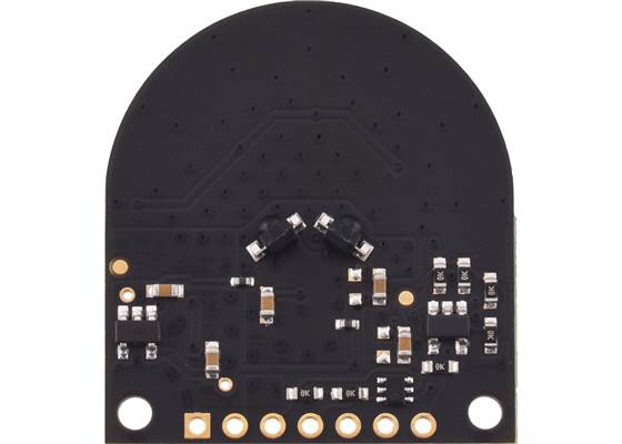 Bottom side of the 3-Channel Wide FOV Time-of-Flight Distance Sensor for TI-RSLK MAX Using OPT3101.