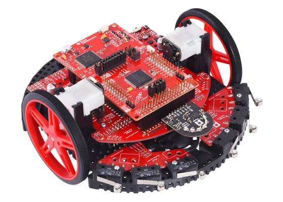 OPT3101 distance sensor module installed on a TI-RSLK MAX.