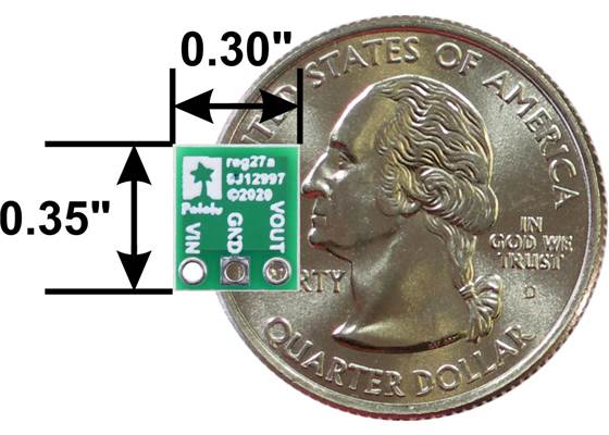 Charge Pump Voltage Inverter: 1.8-5.3V, 60mA, bottom view with dimensions.