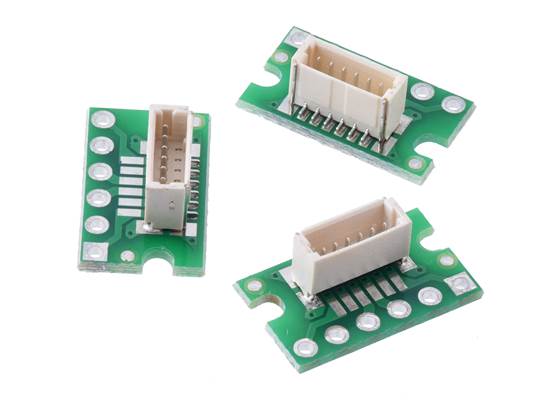 Breakout for JST SH-Style Connector, 6-Pin Male Top-Entry (3-Pack, Untested).