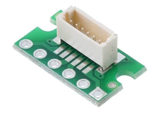 Breakout for JST SH-Style Connector, 6-Pin Male Top-Entry.