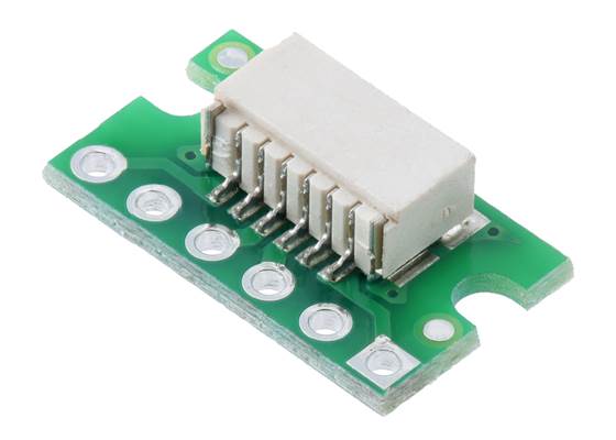 Breakout for JST SH-Style Connector, 6-Pin Male Side-Entry. (1)