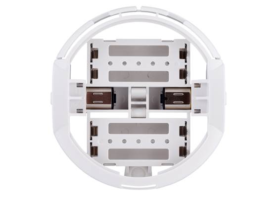 3pi+ Chassis Kit, top view, assembled with Micro Metal Gearmotors (motors not included).
