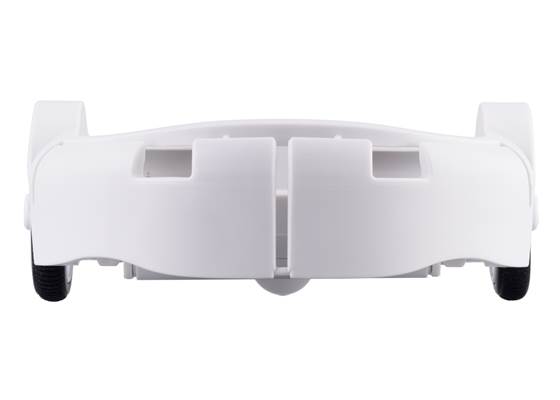 3pi+ Chassis Kit, front view, assembled with Micro Metal Gearmotors (motors not included). (1)