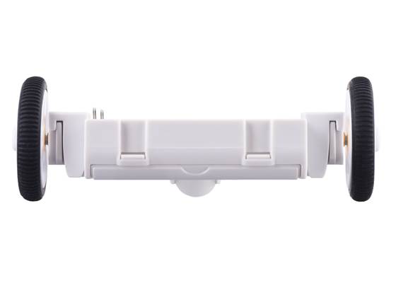 3pi+ Chassis Kit, front view with motors and motor clips installed in place of the outer skirt (motors not included). (1)