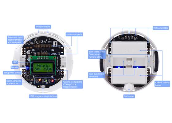 3pi+ 32U4 Robot features.