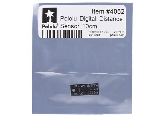 Standard packaging for the Pololu Digital Distance Sensor, 10cm.