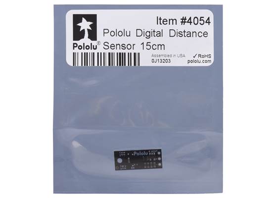 Standard packaging for the Pololu Digital Distance Sensor, 15cm.
