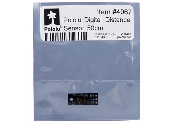 Standard packaging for the Pololu Digital Distance Sensor, 50cm.