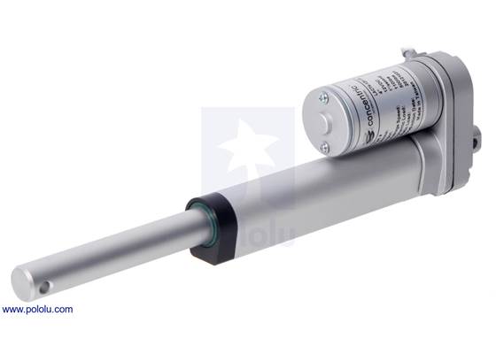 Glideforce Light-Duty linear actuator (4″ stroke) with shaft fully extended.
