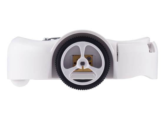 3pi+ 32U4 OLED Robot, side view.