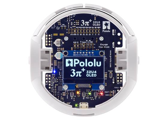 3pi+ 32U4 OLED Robot, top view.