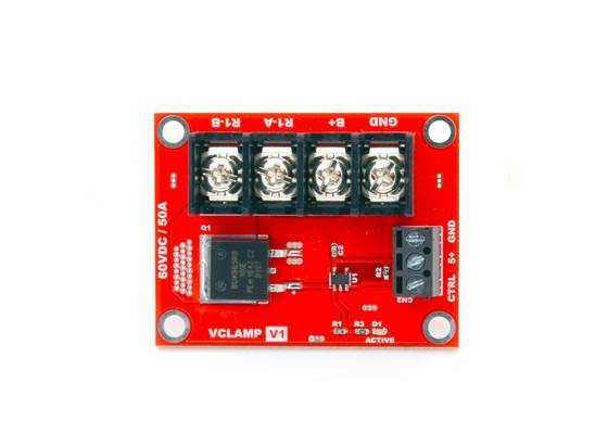 Top view of VClamp for RoboClaw or MCP Controllers.