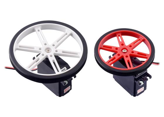 Compatible servo wheels are available separately for the SpringRC SM-S4303R Continuous Rotation Servo.