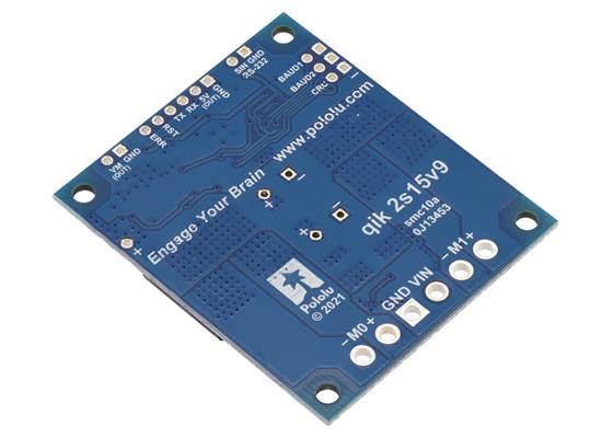 Qik 2s15v9 dual serial motor controller, bottom view.