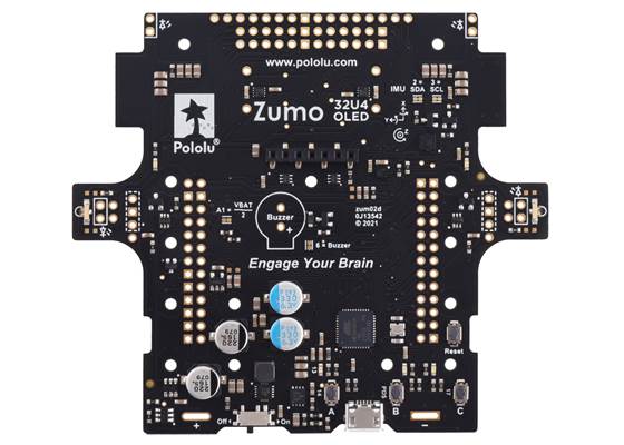 Zumo 32U4 OLED Main Board, top view.
