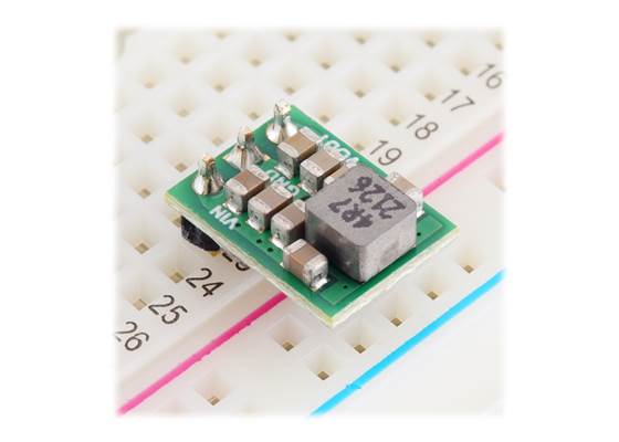 5V, 2A  Step-Up/Step-Down Voltage Regulator S13V20F5 on a breadboard.