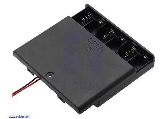 6-AA battery holder, enclosed with switch.