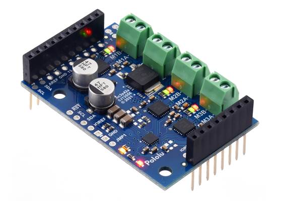 Motoron M3S256 Triple Motor Controller Shield for Arduino (Connectors Soldered).