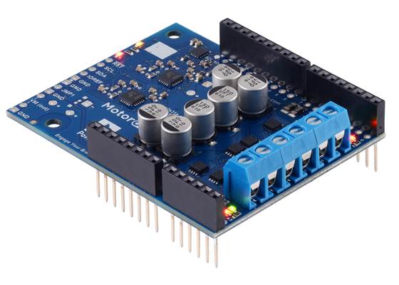 Motoron M2S18v18 Dual High-Power Motor Controller Shield for Arduino (Connectors Soldered).