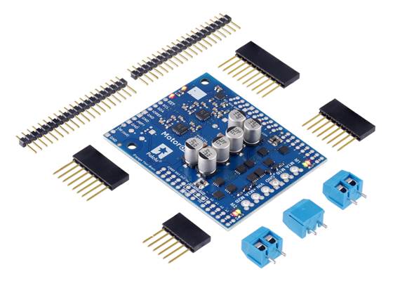 Motoron M2S24v14 Dual High-Power Motor Controller Shield Kit for Arduino.