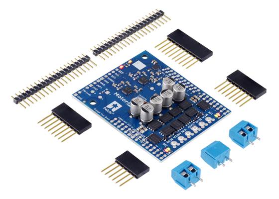 Motoron M2S18v20 Dual High-Power Motor Controller Shield Kit for Arduino.
