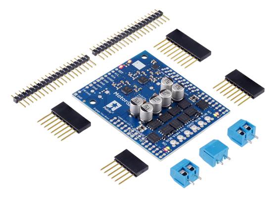 Motoron M2S24v16 Dual High-Power Motor Controller Shield Kit for Arduino.