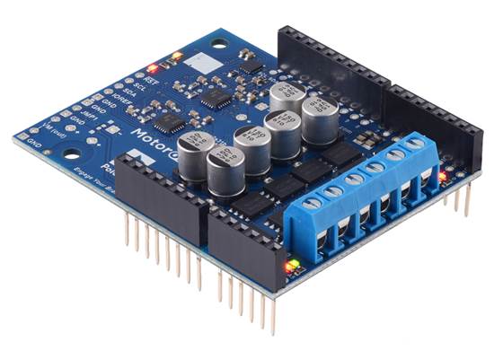 Motoron M2S18v20 Dual High-Power Motor Controller Shield for Arduino (Connectors Soldered).