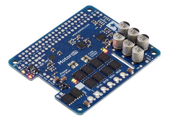 Motoron M2H18v20 Dual High-Power Motor Controller for Raspberry Pi (No Connectors or Standoffs).