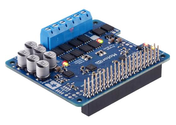 Motoron M2H Dual High-Power Motor Controller for Raspberry Pi with connectors soldered.