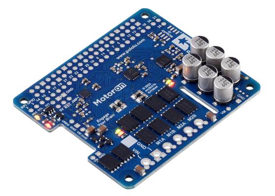 Motoron M2H24v16 Dual High-Power Motor Controller for Raspberry Pi (No Connectors or Standoffs).