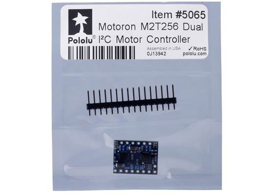 Standard packaging for the Motoron M2T256 Dual I²C Motor Controller.