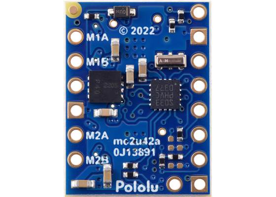 Motoron M2U256 Dual Serial Motor Controller, bottom view.