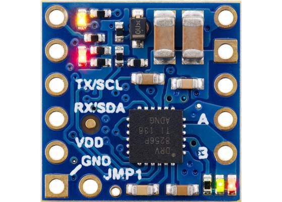 Motoron M1T256/M1U256 Single Motor Controller, top view.