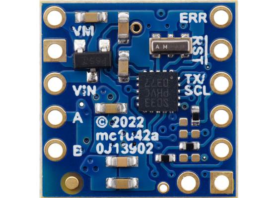 Motoron M1U256 Single Serial Motor Controller, bottom view.