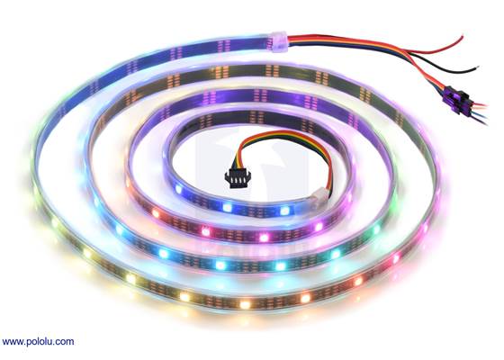 Addressable RGB 60-LED Strip, 5V, 2m (APA102C or SK9822).
