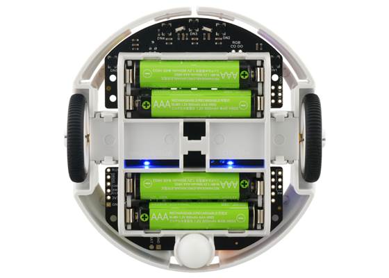The 3pi+ 2040 Robot is powered by four AAA batteries (not included).