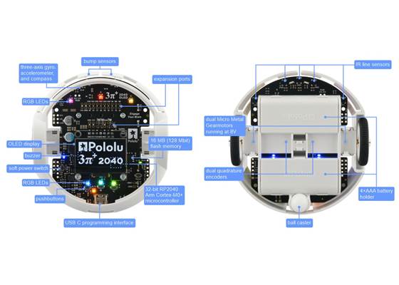 3pi+ 2040 Robot features.
