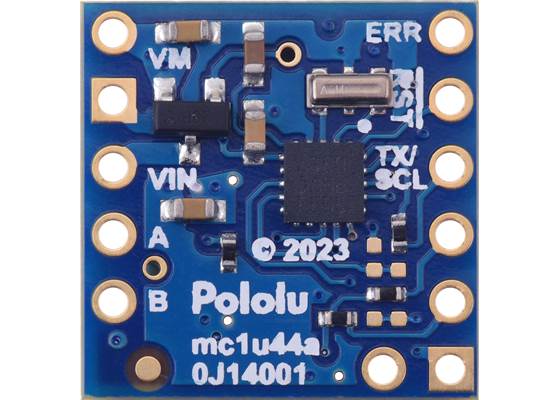 Motoron M1U550 Single Serial Motor Controller, bottom view.