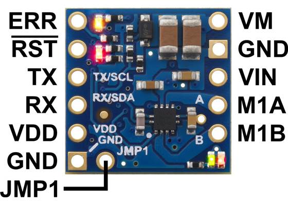 Motoron M1U550 Single Serial Motor Controller pinout.