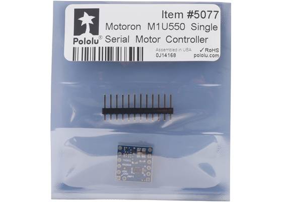 Standard packaging for the Motoron M1U550 Single Serial Motor Controller.