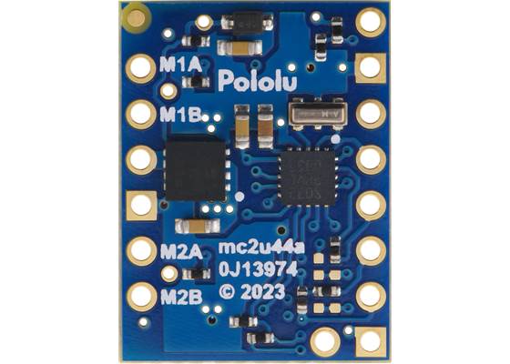 Motoron M2U550 Dual Serial Motor Controller, bottom view.