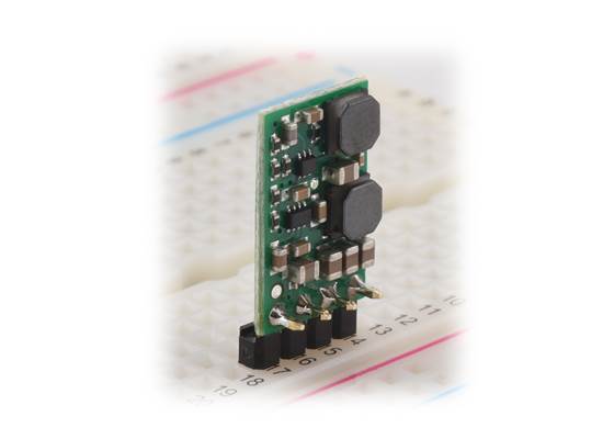 Step-Up/Step-Down Voltage Regulator S8V9Fx on a breadboard.