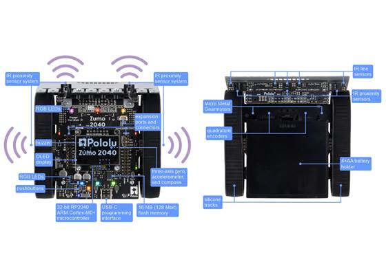 Zumo 2040 Robot features.