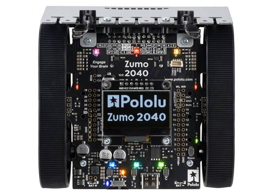 Assembled Zumo 2040 robot, top view.