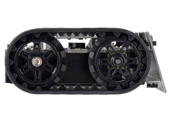 Assembled Zumo 2040 robot, side view.