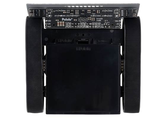 Assembled Zumo 2040 robot, bottom view.